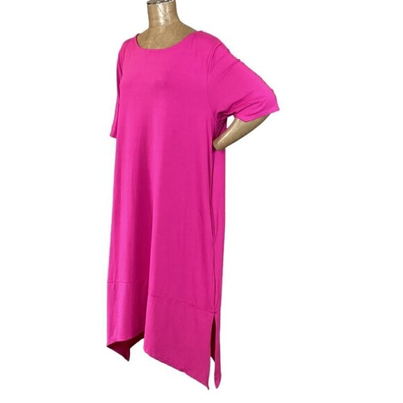 Cuddl Duds Athleisure Dress Handkerchief Hem Keyhole Back Pockets Sz 2X #269F - Picture 3 of 5